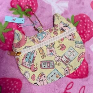 Japan Tokyo Market Cat-Shaped Retro Cotton Coin Pouch — New Light Yellow Kawaii